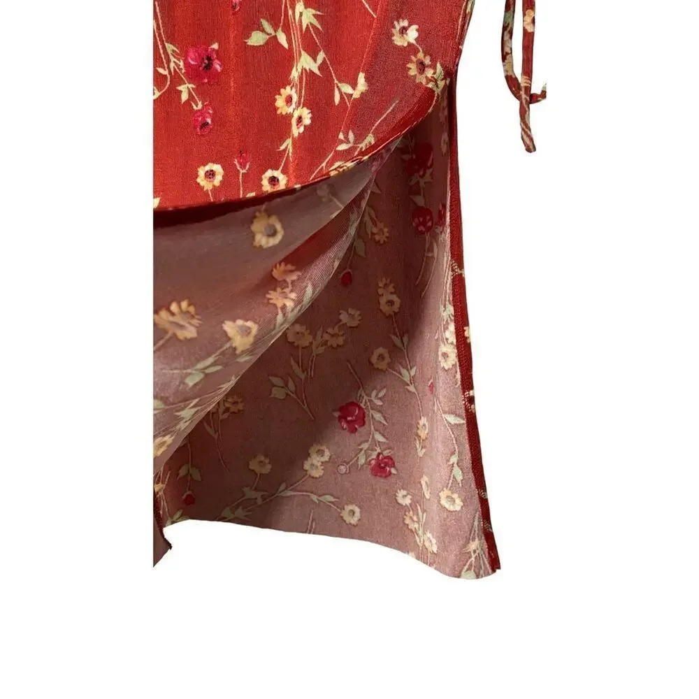 Danielle Bernstein By WeWoreWhat Roses And Daisies‎ Pull On Tie Skirt Small New